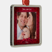 Uw foto | Lux Red Textured Afbeelding Lijst Metalen Ornament (Rechts)