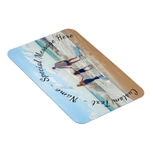 Uw foto magneet cadeau met aangepaste tekst (Rechterzijde)