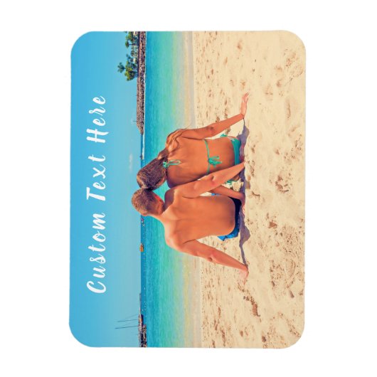 Uw foto magneet cadeau met aangepaste tekst naam (Verticaal)