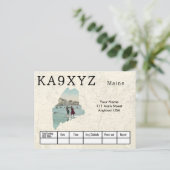 Uw foto Maine Shaped Cutout Custom QSL-Briefkaart Briefkaart (Staand voorkant)