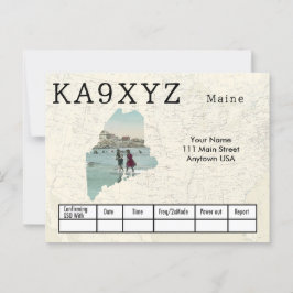 Uw foto Maine Shaped Cutout Custom QSL-Briefkaart Briefkaart