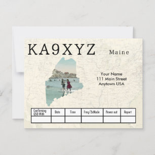 Uw foto Maine Shaped Cutout Custom QSL-Briefkaart Briefkaart