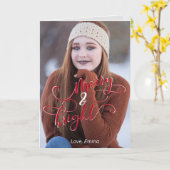 Uw foto Merry en Bright Kaart (Gele Bloem)