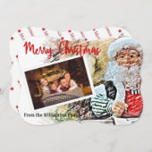 Uw foto met de Kerstman en de Fancy Lijst van Nice Feestdagenkaart (Voorkant / Achterkant)