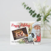 Uw foto met de kerstman- en Prettige feestdagen Briefkaart (Staand voorkant)