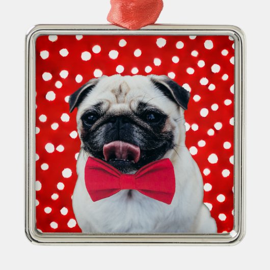 Uw foto met Digitale Accessoires Pet Bowtie Etc Metalen Ornament (Voorkant)