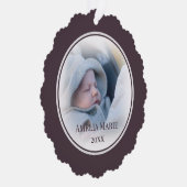 Uw foto met Dusty Plum Accent Kerstmis Ornament Kaart (Rechts)