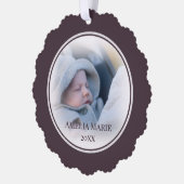 Uw foto met Dusty Plum Accent Kerstmis Ornament Kaart (Links)