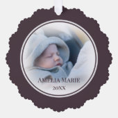 Uw foto met Dusty Plum Accent Kerstmis Ornament Kaart (Voorkant)