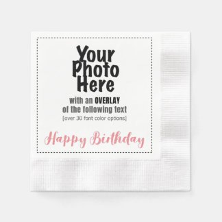 Uw foto met HAPPY BIRTHDAY OVERLAY papieren servet