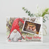 Uw foto met kerstgrint Prettige feestdagen Feestdagenkaart (Staand voorkant)