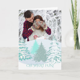 Uw foto met Kerstmis Modern Trees Feestdagen Kaart