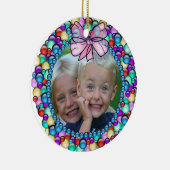 Uw foto met Lijst kerstversiering Keramisch Ornament (Rechts)