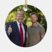 Uw foto met President Donald Trump 2024 Grappig Keramisch Ornament (Voorkant)