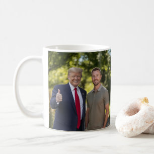 Uw foto met President Donald Trump 2024 Grappig Koffiemok