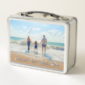Uw foto metalen lunchbox cadeau met aangepaste tek (Achterkant)