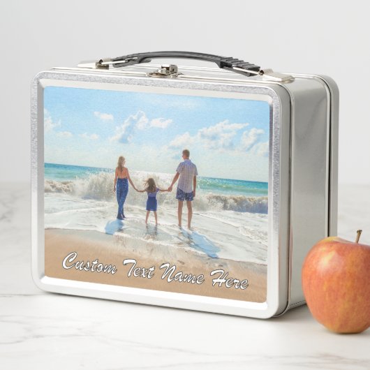 Uw foto metalen lunchbox cadeau met aangepaste tek (In situ)