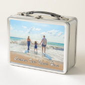 Uw foto metalen lunchbox cadeau met aangepaste tek (Voorkant)