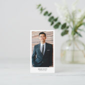 Uw foto, minimale, moderne witte lijst kleur visitekaartje (Staand voorkant)