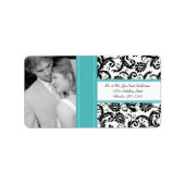 Uw foto  Mint Green Damask-adreslabel Etiket (Voorkant)