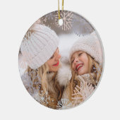 Uw foto Modern Pastel Snowflakes Keramisch Ornament (Links)
