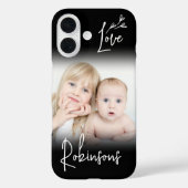 Uw foto & Monogram Stijlvolle Elegante Script lief Case-Mate iPhone Case (Achterkant)