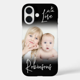 Uw foto & Monogram Stijlvolle Elegante Script lief iPhone 16 Hoesje