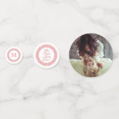 UW Foto, monogram & tekst tafel confetti (Voorkanten)