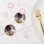 UW Foto, monogram & tekst tafel confetti (Groep)