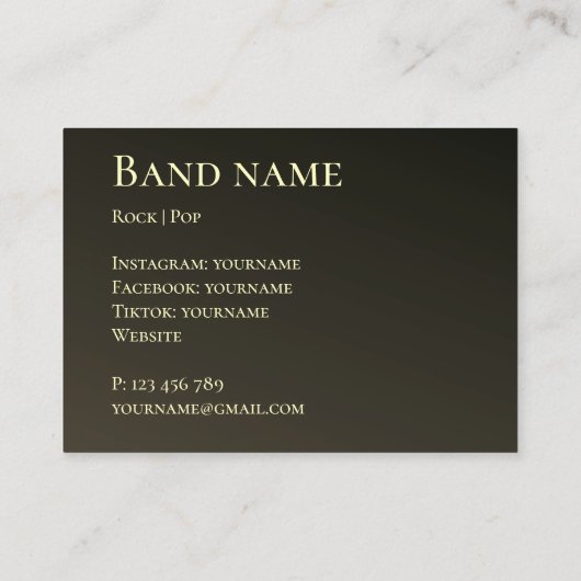 Uw foto muziek band groep sepia Visitekaartje (Achterkant)