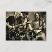 Uw foto muziek band groep sepia Visitekaartje (Voorkant)