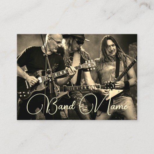 Uw foto muziek band groep sepia Visitekaartje (Voorkant)