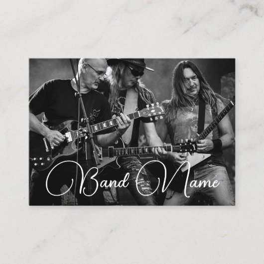 Uw foto muziek band groep zwart Visitekaartje (Voorkant)