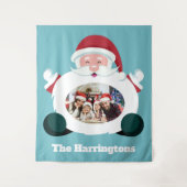 UW Foto & Naam aangepaste Santa wandtapijt Wandkleed (Voorkant)