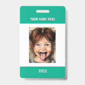 Uw Foto Naam Info Zakelijk Badges Voorbeeld (Achterkant)