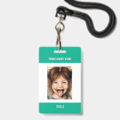 Uw Foto Naam Info Zakelijk Badges Voorbeeld (Achterkant met lanyard)