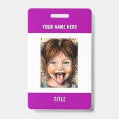 Uw Foto Naam Info Zakelijk Badges Voorbeeld (Voorzijde)
