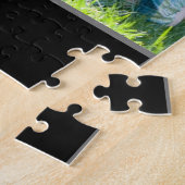 Uw Foto & Naam, of Bericht, in Wit Manuscript Legpuzzel (Zijkant)