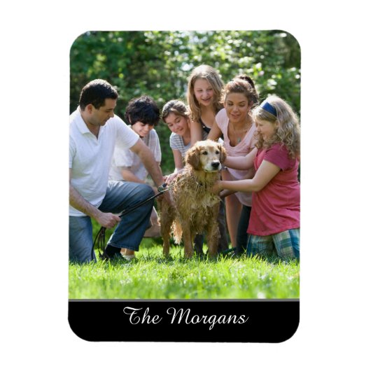 Uw Foto & Naam, of Bericht, in Wit Manuscript Magneet (Verticaal)