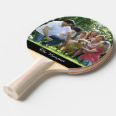 Uw Foto & Naam, of Bericht, in Wit Manuscript Tafeltennisbatje (Voorkant Gekanteld)