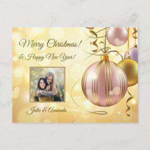 UW foto & naam (s) Christmas Balls briefkaart