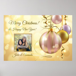 UW foto & naam (s) Christmas Balls poster