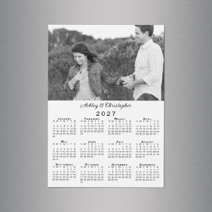 Uw foto namen gepersonaliseerde 2027 kalender magn