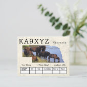 Uw foto Nebraska Shaped Cutout Custom QSL Briefkaart (Staand voorkant)