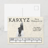 Uw foto New Hampshire Shaped Cutout Custom QSL Briefkaart (Voorkant / Achterkant)