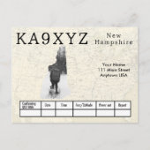 Uw foto New Hampshire Shaped Cutout Custom QSL Briefkaart (Voorkant)