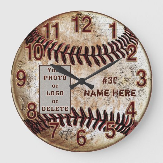 Uw foto of logo gepersonaliseerde honkbal klok (Voorkant)