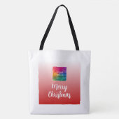 Uw foto of Logo Vrolijk Kerstfeest Grote Schouder Tote Bag (Voorkant)