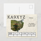 Uw foto Ohio-vormig Cutout aangepast QSL-Briefkaar Briefkaart (Voorkant / Achterkant)