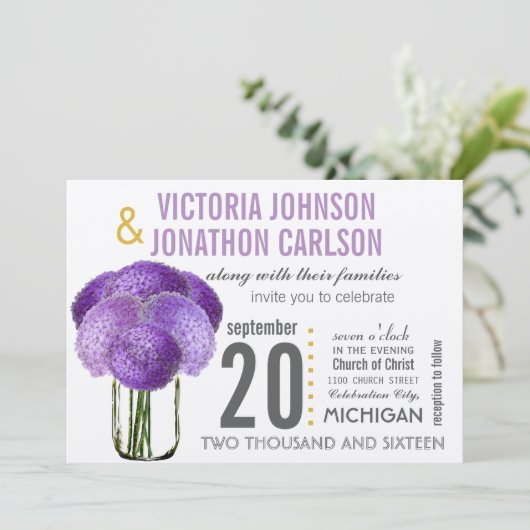 Uw foto op Back Hydrangea in een Mason Jar Kaart (Staand voorkant)